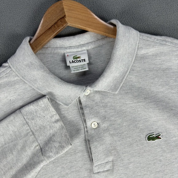 Lacoste Other - Lacoste Polo Shirt Mens 8 3XL Grey‎ Crocodile Knit Pique Prep Classic Old Money